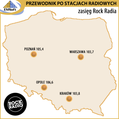 Mapa zasigu - Rock Radio